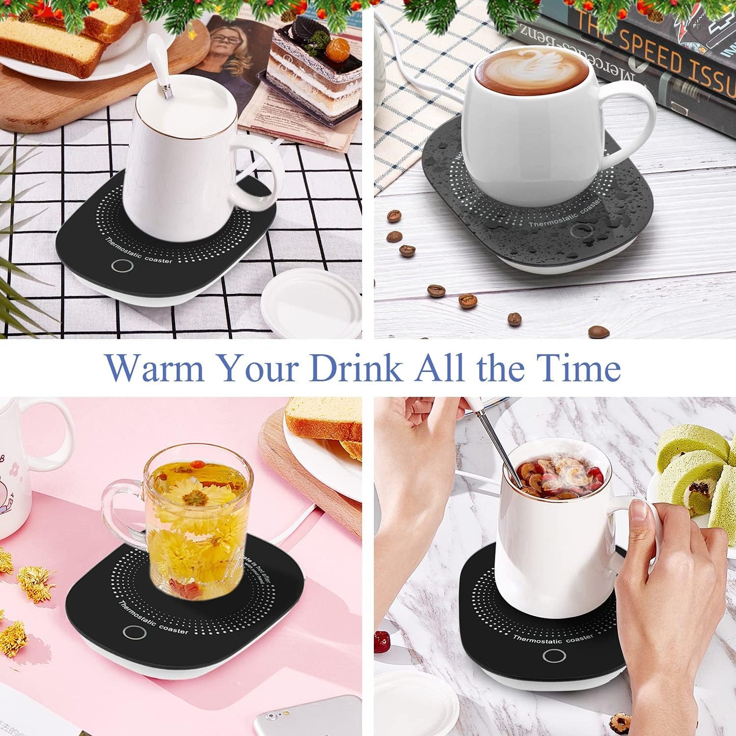 Coffee Mug Warmer for Desk with Auto Shut Off, Coffee Warmer with Auto Shut Off for Desk Office Home ((Valentines Day Coffee Gifts))