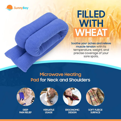 SunnyBay Lavender Microwave Heating Pad, 26" Long Microwavable Neck Wrap & Heat Pack for Moist Hot Therapy, Heated Neck Warmer for Neck, Shoulder & Back Pain Relief, Flaxseed Filling, 26x6, Purple