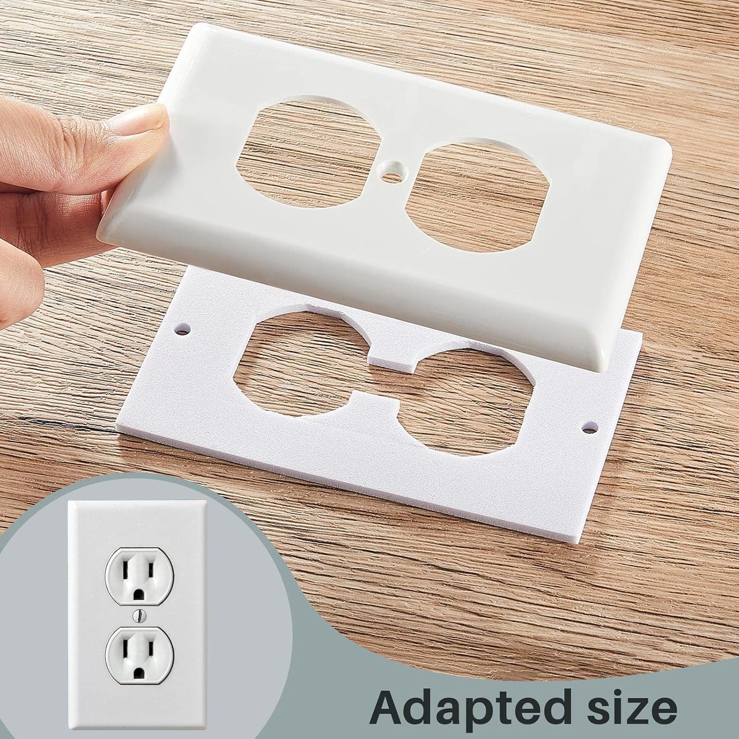 Tondiamo 15 Pcs Outlet Insulation and Draft Sealers Foam Insulation Pads Electrical Outlet Light Switch Covers Wall Gasket (White)