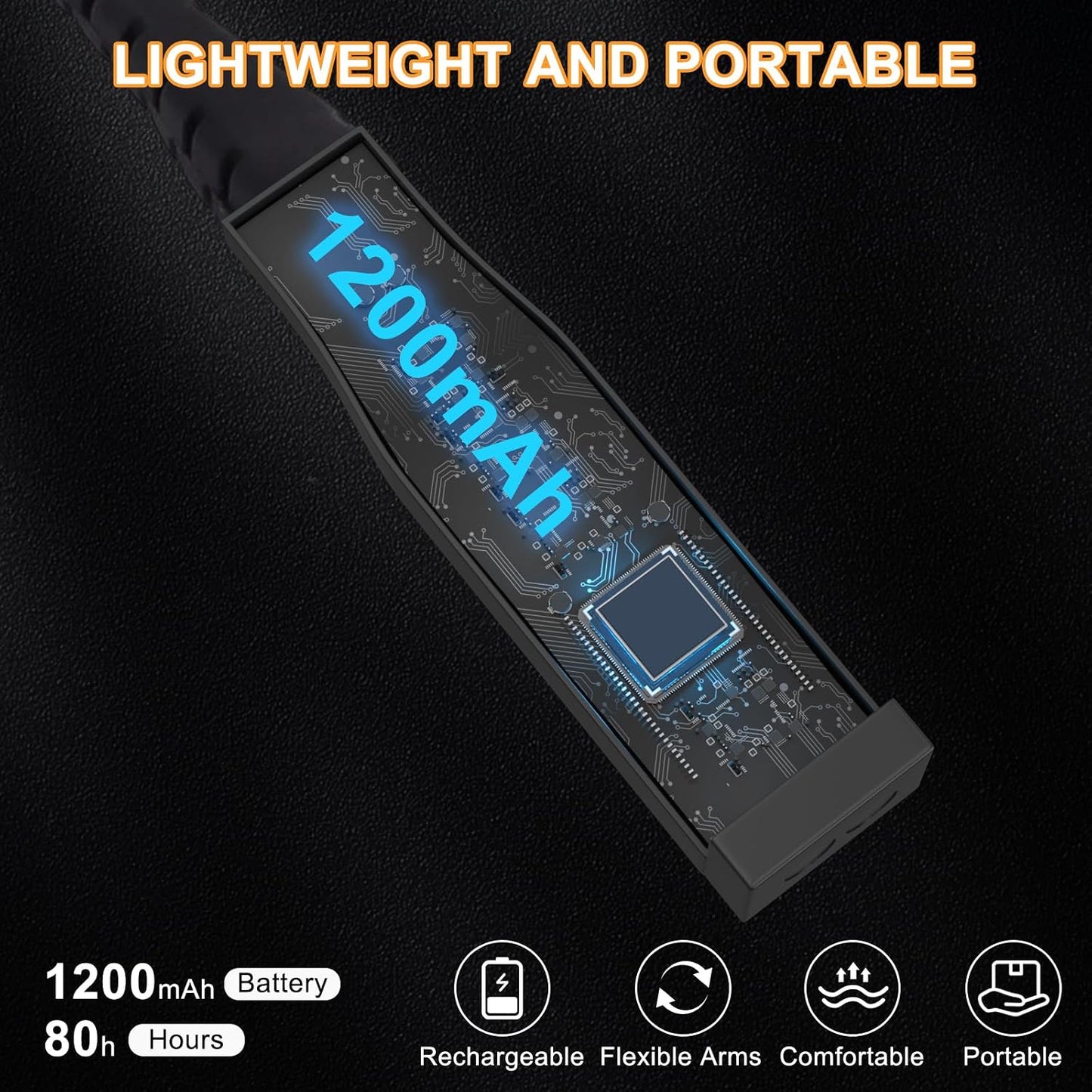 Book Light, 3-Color & 9-Brightness Reading Light, Bendable Neck Light, 60-hr Lasting Rechargeable Lamp, Perfect Book Light for Reading in Bed, Knitting, Camping (Classic, 1)