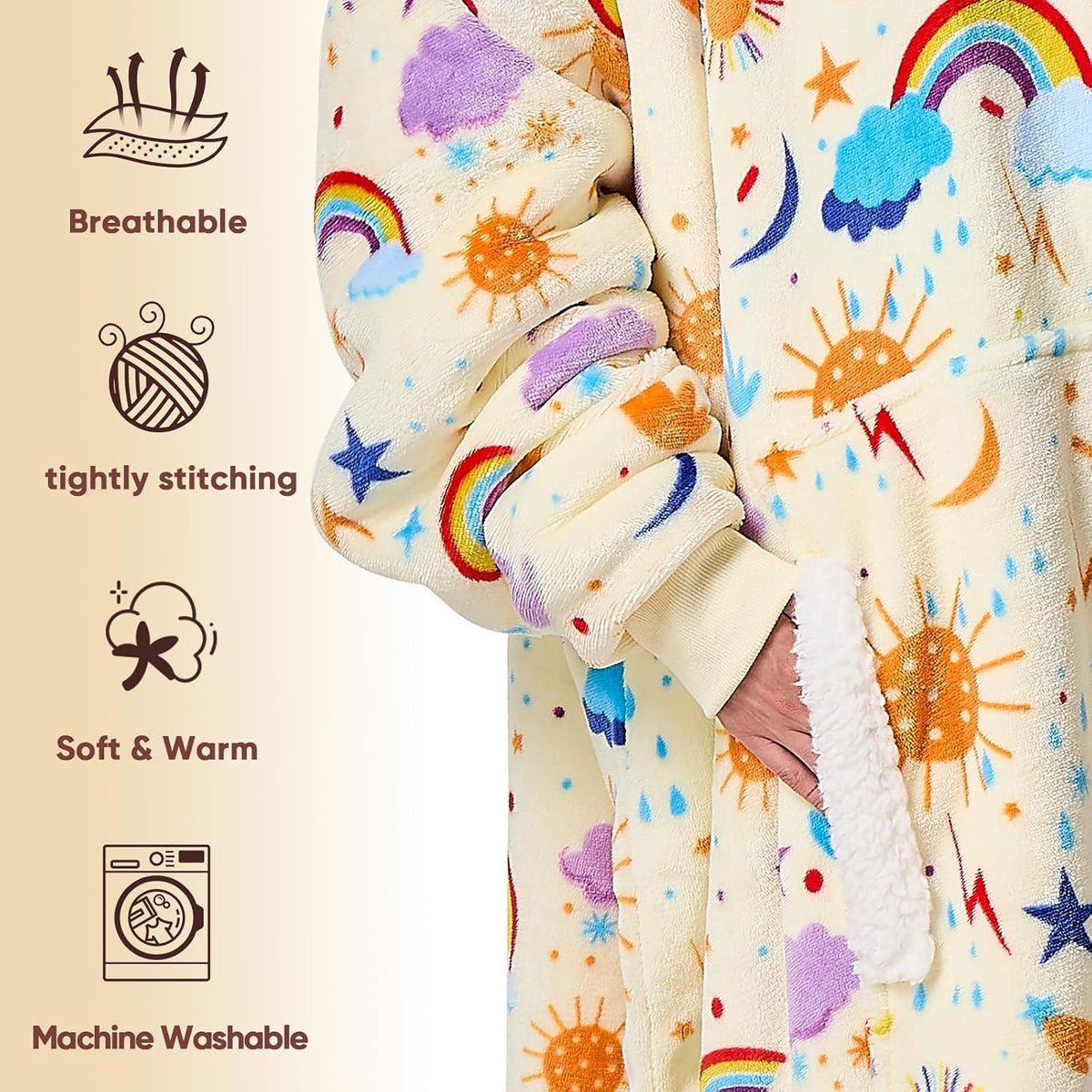 yescool Wearable Blanket Hoodie as Christmas Birthday Gifts for Women Mom - Colors A