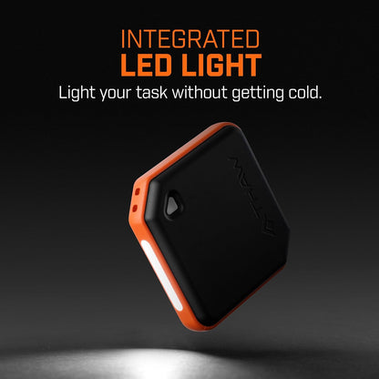 THAW Rechargeable Mini Hand Warmer | Double-Sided Heating, Up to 4 Hours, Rechargeable USB-C, Durable Impact-Resistant Construction, Integrated LED Light