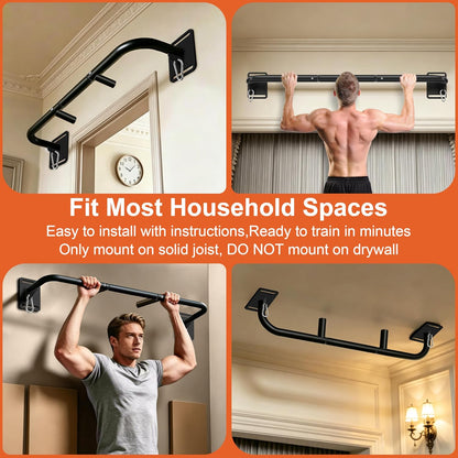 Wall Mount Pull Up Bar, Heavy Duty Alloy Steel Hanging Bar for Exercise, Multi-Functional Doorway Pull Up Bar for Home Gym Workout
