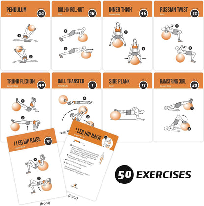 NewMe Fitness Pilates Workout Cards, Fitness Deck for Women and Men
