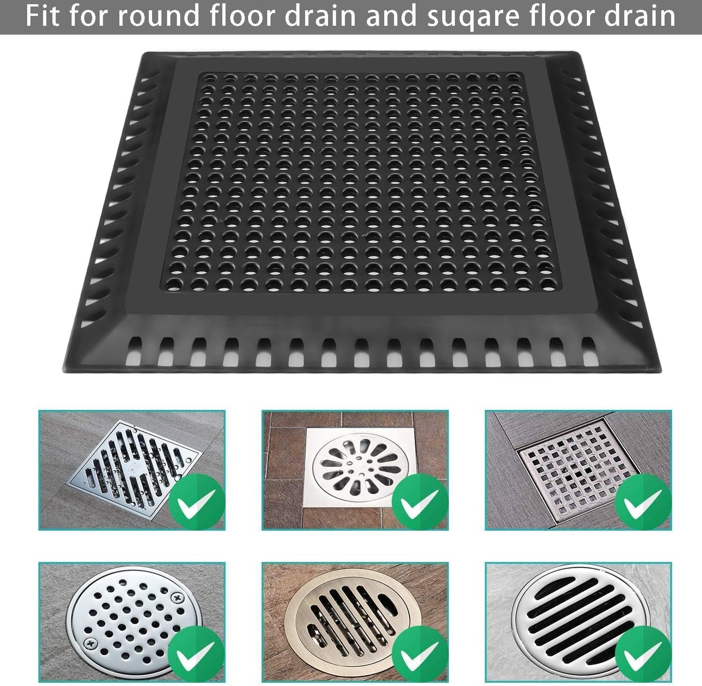 Aojuxix Shower Drain Hair Catcher/Drain Strainer/Shower Drain Cover | Stainless Steel and Silicone Hair Trap for Bathroom Floor Drain (Patented Product)