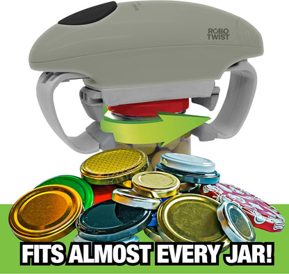 Robotwist Electric Jar Opener Top Rated for Seniors, Deluxe Model with Improved Torque, 1 Touch Automatic Easy Jar Opener for Weak Hand and Arthritis – Works on All Jar Sizes
