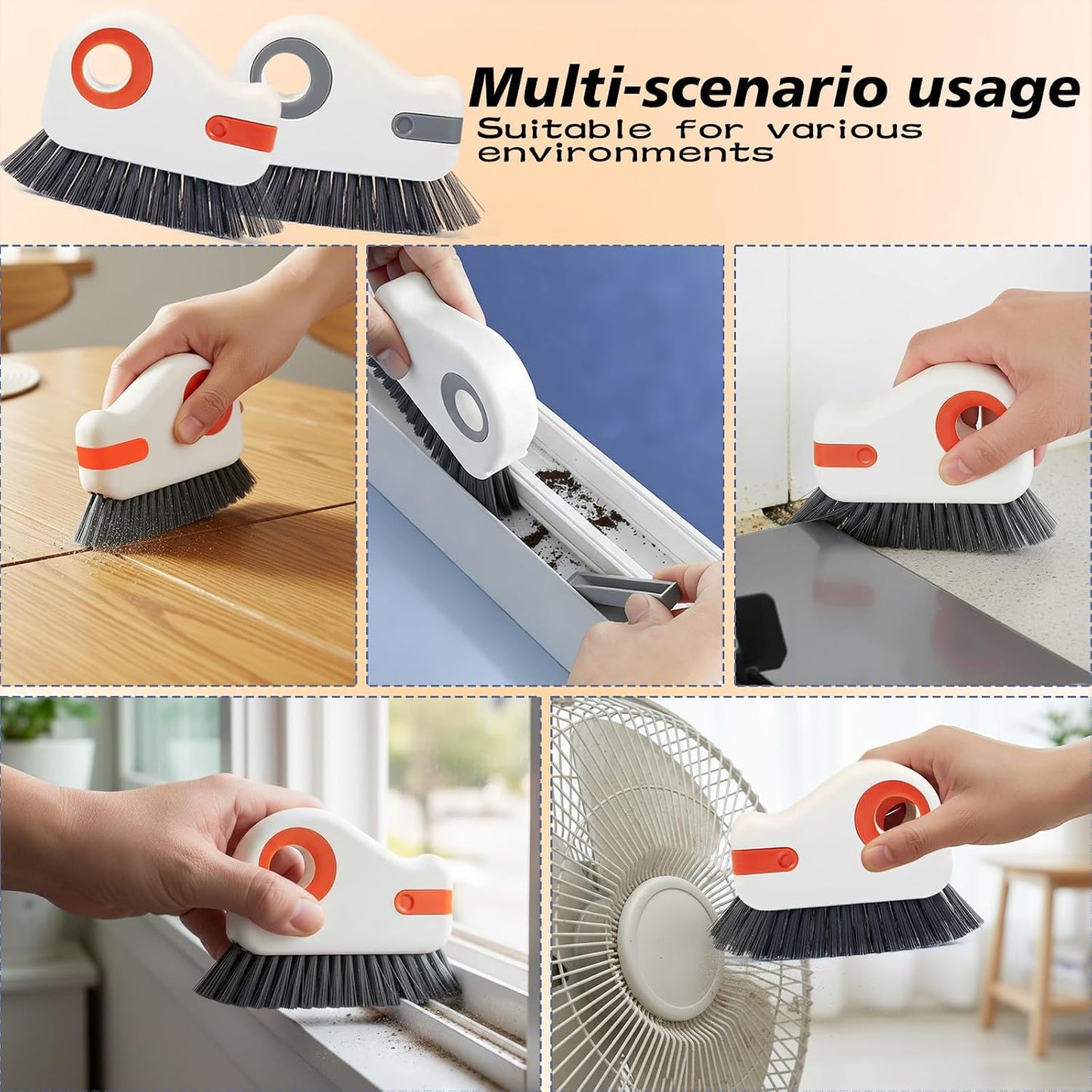 2pcs 2 in 1 Groove Cleaning Brush, Easy to Store Window Track Cleaning Tools, Multifunction Window Track Cleaner, Track Cleaning Tools Suitable for Sliding Door Tracks, Shutter Door Window Track