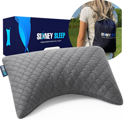 Sidney Sleep Adjustable Curved Pillows for Neck and Shoulder Support with Extra Shredded Fill - Cervical Contour Pillow for Side and Back Sleepers - Queen Size 19" x 29" CertiPUR-US Certified (White)