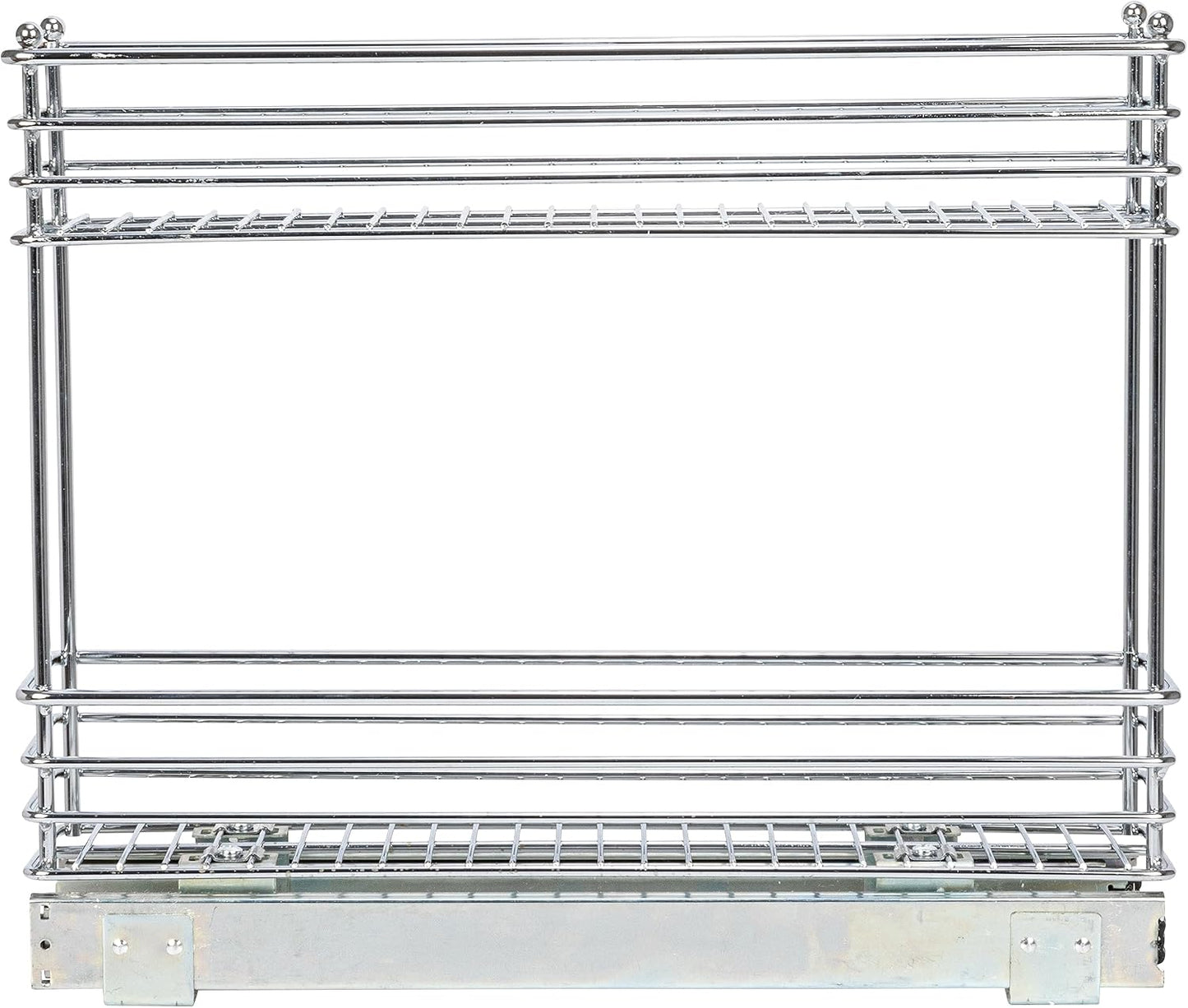 Household Essentials Glidez Multipurpose Chrome-Plated Steel Pull-Out/Slide-Out Storage Organizer for Cookware and Bakeware - 2-Tier Design - Fits Standard Size Cabinet or Shelf, Chrome