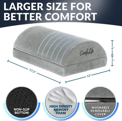 ComfiLife Foot Rest for Under Desk at Work – Adjustable Height Memory Foam Foot Stool for Under Desk, Office Chair & Gaming Chair – Ergonomic Footrest for Back & Hip Pain Relief (Black)