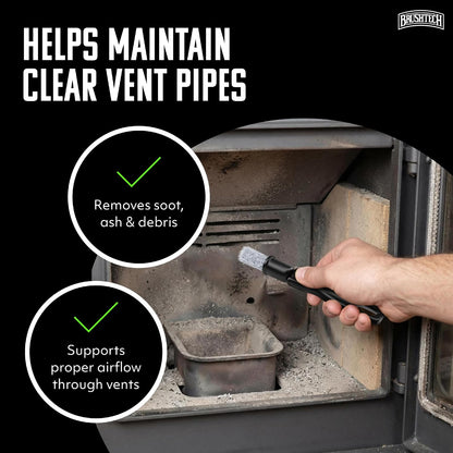 BRUSHTECH – Brushtech – Pellet Stove Cleaning Brush for 3" Vent Pipes Kit - Black