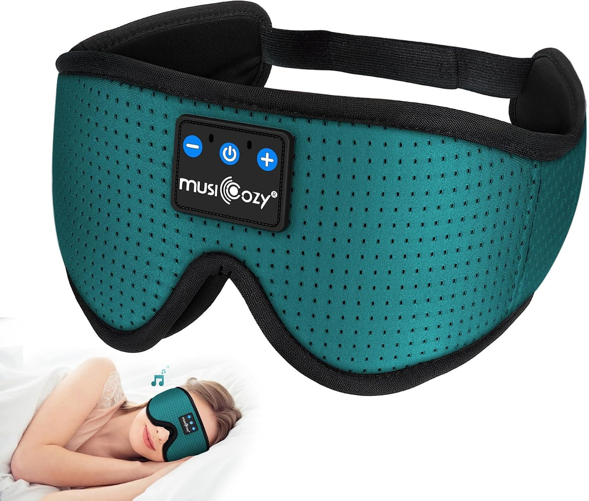 MUSICOZY 3D Sleep Headphones Bluetooth 5.4 Sleep Mask with HD Speakers