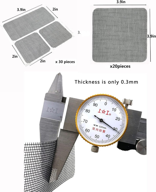 FLYZZZ Window Screen Repair Patches, Screen Door Repair Kit，Window Screen Repair Tapes, Self-Adhesive Screen Kit Suitable for Repairing Holes&Tears (50Pcs)
