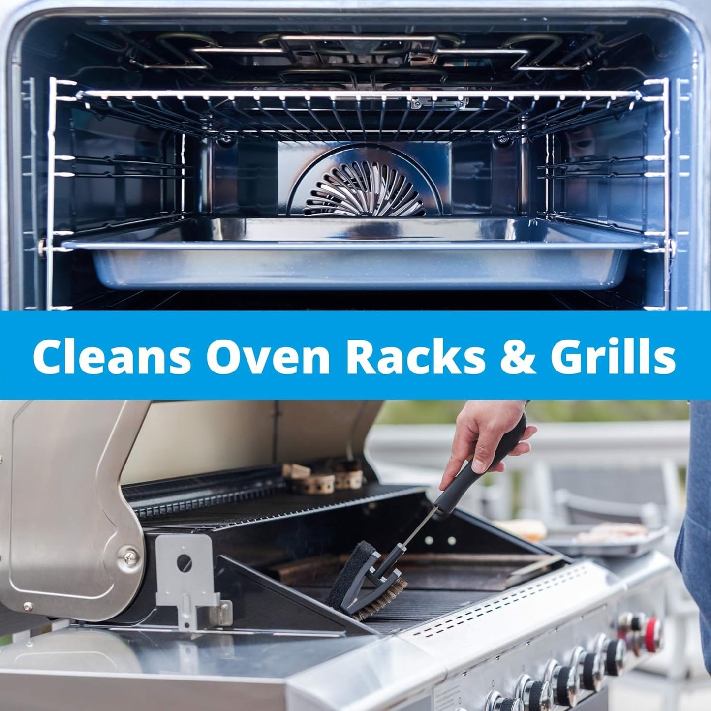 Carbona Oven Rack & Grill Cleaner Kit, Includes Bag & Gloves, Eliminates Thick Grease, Grime & Baked-On Food, Unscented Formula, No Scrubbing Required