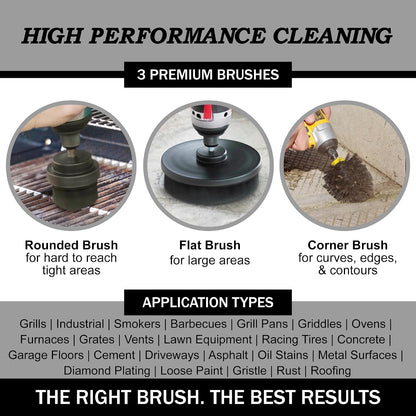 Cordless Power Spin Scrubber Drill Attachment - Electric Dish Scrubber Spin | Medium Drill Brush Attachments for Cleaning Tile, Grout, Dishes, Pots, Pans, Air Fryers, Fish Tanks, Boat Seats & Boat Hulls