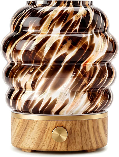 Glass Essential Oil Diffuser for Home - 180ml Ultrasonic Cool Mist Aromatherapy Diffuser for Essential Oils with 7 Led Night Light & Auto Shut-Off Protection for Home Office Bedroom Gifts for Women
