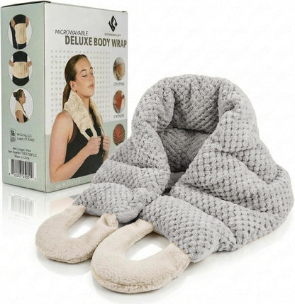 Microwavable Deluxe Body Wrap, 30" x 6" | 30" x 6" Flexible Therapeutic Thermal Compress, Reusable Moist-Heat Heating Pad for Neck, Shoulders, Back & Body