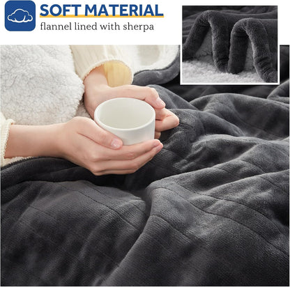 Sealy Electric Throw Blanket Heated Flannel & Sherpa Auto Shutoff 50"x60"