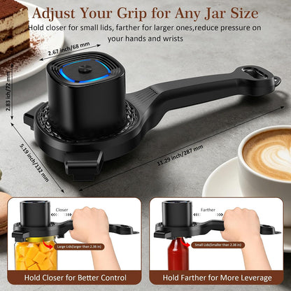 Electric Jar Opener for Seniors with Auto-Adjusting Gripper,Fit 1"-3.5" Cap | Rechargeable Jar & Bottle Openers for Weak Hands and Arthritis, Easy Twist Off Lid Opener with Rubber Gripper Pad，Red