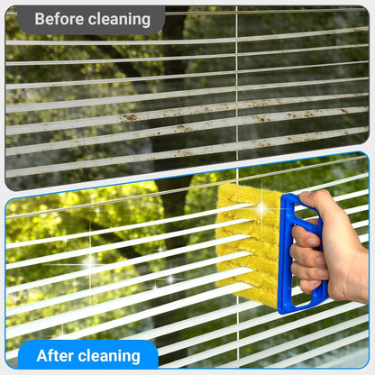 3pcs Window Blind Cleaner Duster Tool,2026 New Cleaning Tools,7 Fingers Washable Microfiber Dusters for Cleaning,Crevice Cleaning Brush, Duster for Venetian Blinds & Air Conditioner Vents（Orange