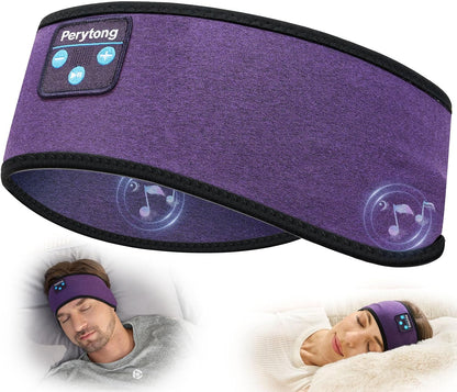 Perytong Sleeping Headphones Bluetooth Headband, Soft Long Time Play Sleeping Headsets with Built in Speakers Perfect for Workout,Running,Yoga,Travel, Darkgray