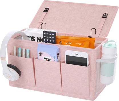 Bedside Caddy Bedside Storage Hanging Organizer for Bunk Dorm Bed Rail | Bed Caddy with Hooks, Top Bunks and Dorm Essentials for Water, Tissues, Tablets, Books, Phones, Remotes and Other Necessories