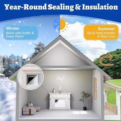 Fireplace Cover, 3-Layer Insulation Fireplace Draft Blocker with Strips, Inside Fireplace Draft Stopper Stops Heat Loss & Keep Drafts Out, Covers Up to 39" x 55" Fireplace, White Surface