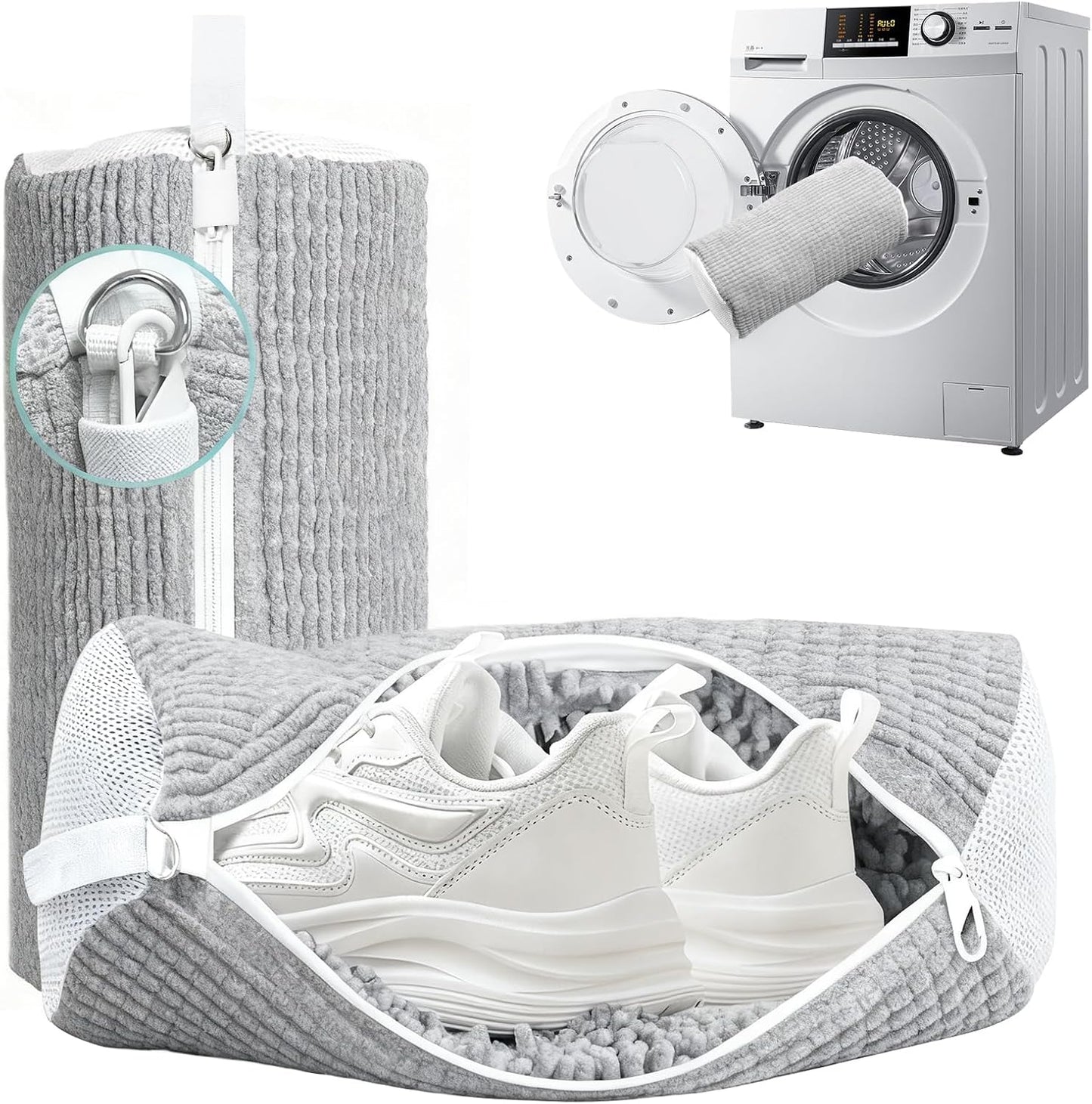 Shoe Washing Machine Bag 2 Pack, Laundry Shoe Bag for Washer and Dryer | 360°Deep Clean Durable Shoes, Reusable Shoe Cleaner Bags, Sneaker Washing Machine Bag, Yellow
