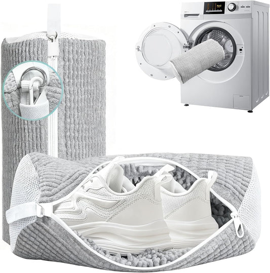 Shoe Washing Machine Bag 2 Pack, Laundry Shoe Bag for Washer and Dryer | 360°Deep Clean Durable Shoes, Reusable Shoe Cleaner Bags, Sneaker Washing Machine Bag, Yellow