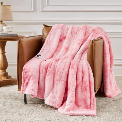 Homemate Heated Blanket Electric Heating Throw 50x60 Plush Faux Fur Sherpa
