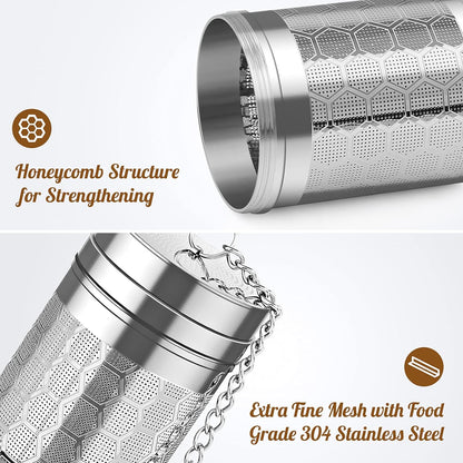 2 Pack 304 Steel Fine Mesh Tea Infusers for Loose Leaf Tea | Versatile for tea, spices & seasonings, fine mesh traps sediment, dishwasher-safe