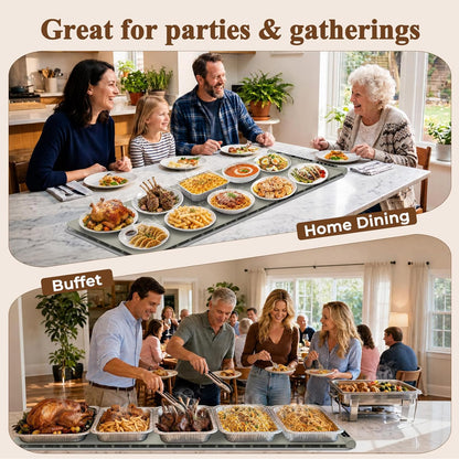 Warming Mat for Food, Electric Warming Tray with Heat-Resistant Pad-L Grey | Colorlife 6 Preset Modes, 7 Temps, 6H Timer, Child Lock, Auto-Memory, Rollable Silicone Food Warmer for Buffet, Parties