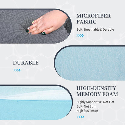 HOMBYS Leg Pillow for Sleeping, 4" Thick Z Shape Memory Foam Knee Pillow for Side Sleeper Helps Spine Alignment and Offer Full Body Support, Relief Pressure, Removable Cover Machine Washable, 4" Thick