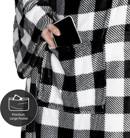 Catalonia Wearable Blanket with Sleeves & Foot Pocket for Adults | Soft Fleece Throw Wrap with Hands-Free Comfort, Perfect for Reading, TV Time & Relaxing, Christmas Gift for Women & Men