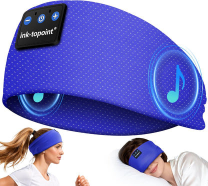 ink-topoint Sleep Headphones Bluetooth Headband, Wireless Sports Earphones | Sleeping Headphone for Side Sleepers with HD Stereo Speakers Breathable Headbands for Running, Yoga, Travel, Women&Men
