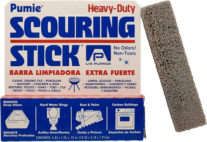 PUMIE Scouring Stick 2 Pack, Toilet Bowl Ring Remover, Heavy Duty Extra Strong Pumice Cleaning Bar, Pumice Stone for Cleaning Toilet Rings, Bathroom & Kitchen Stains by USPumice
