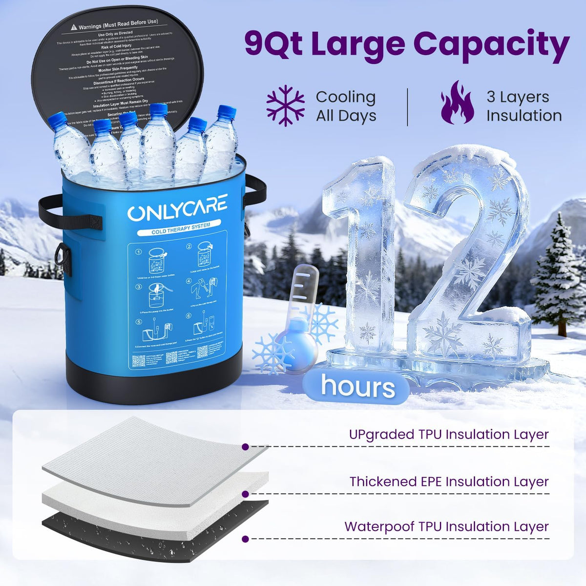ONLYCARE Cold Therapy Machine, Ice Machine for Knee After Surgery