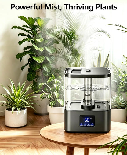 KZF Humidifiers for Bedroom, 4L Cool Mist Humidifier for Large Room, Black
