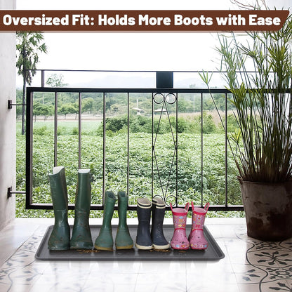 3 Pack Extra Large Boot Tray 40"x20" Long Shoe Mats Boot Storage with Raised Edge Waterproof Plastic Wet Shoe Tray for Entryway Floor Indoor Outdoor Mudroom Multi Use(Black)