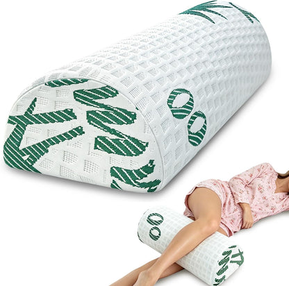 Asatdd Semi Roll Under Knee Pillow, Half Moon Bolster for Lower Back Support, Leg, Knee,Back Sleeping, 7.8”x 20.4”x 4.8”
