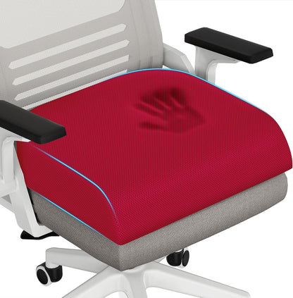 TranquilRelax Memory Foam Seat Cushion for Office Chair, 3-Inch, Black | Medium-firm Support for Long Sitting, Washable Mesh Cover, Non-slip Base, Perfect for Car Seats & Short Drivers