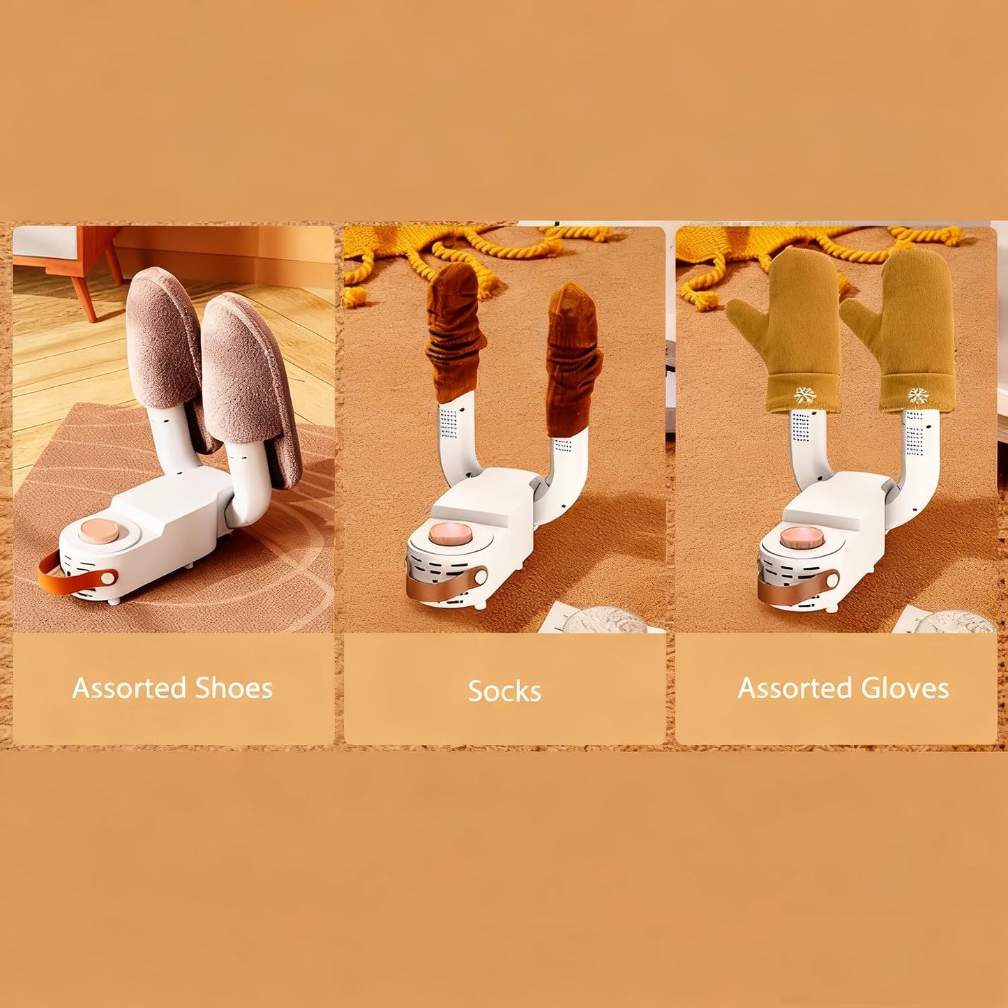 Shoe Dryer Electric Timing Constant Temp Boot Warmer with Folding Rack, 360 Degree Shoes Drying Machine for Sneakers Boots Gloves (US 110V)