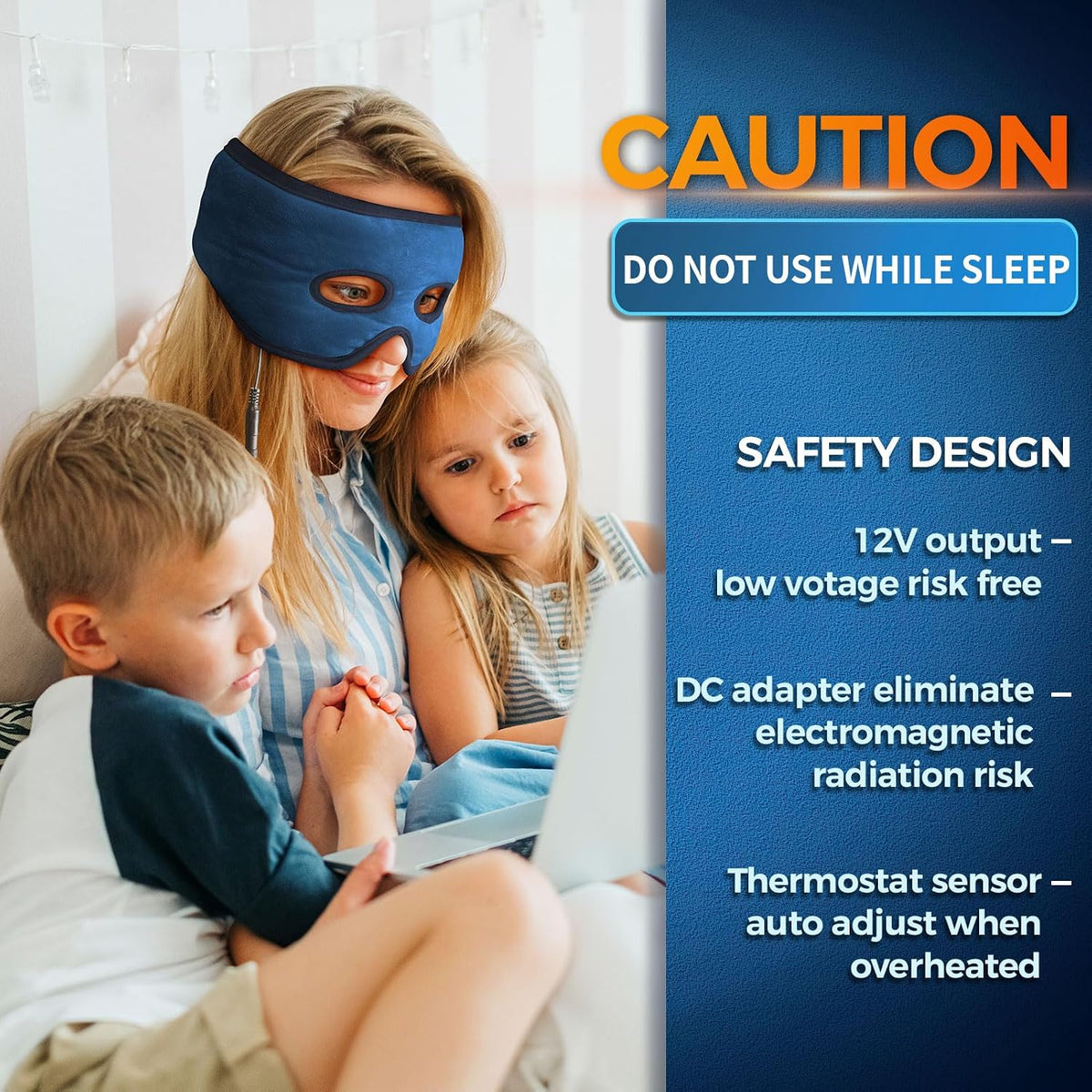 sticro Moist Heat Sinus Mask with Eye Holes, 3 Heat & 5 Timer Settings