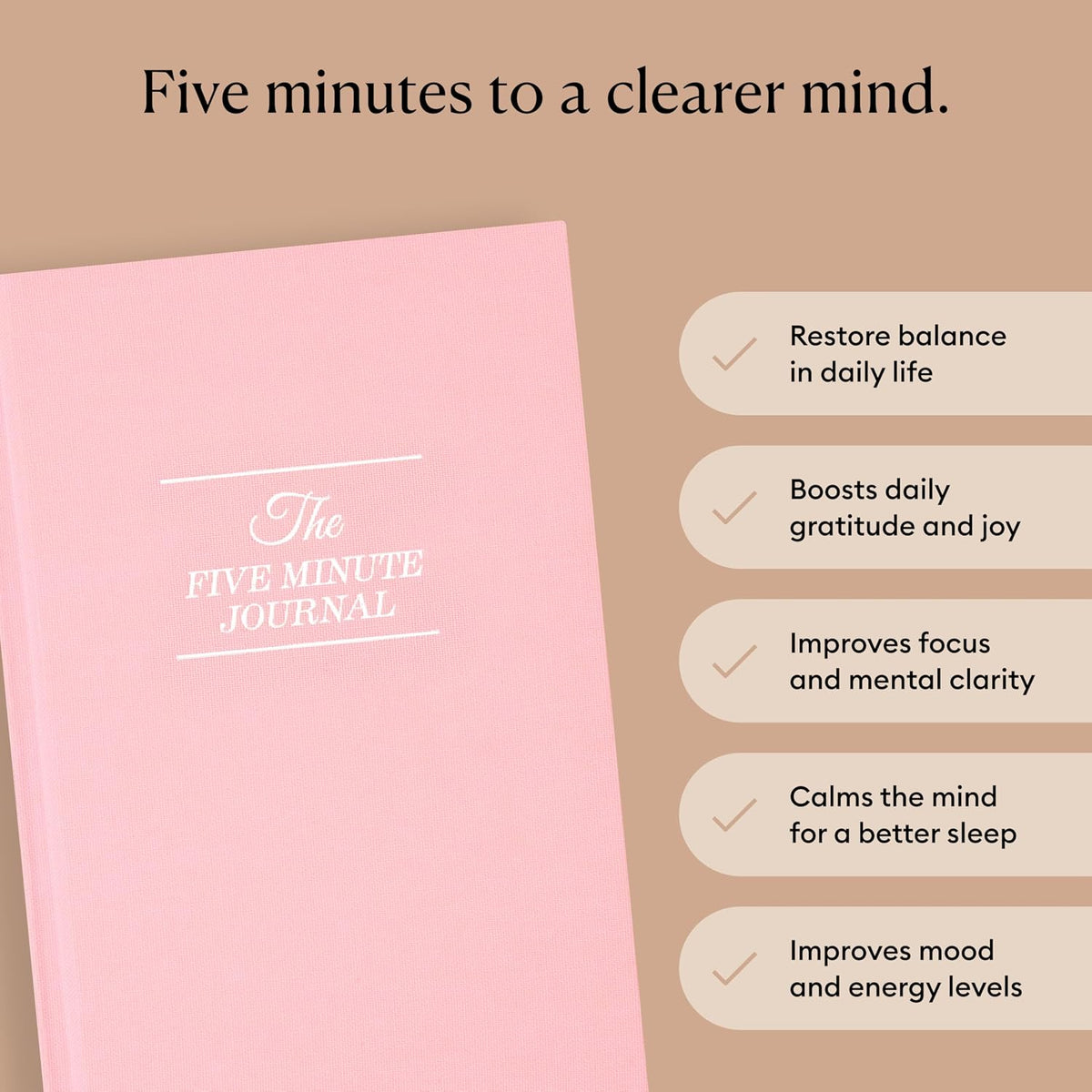 Intelligent Change The Five Minute Journal - Original Daily Gratitude Journal for Women & Men - Mindfulness, Happiness & Daily Reflection - Undated Planner - Affirmation Journal - Gifts for Women