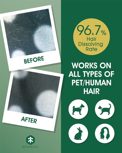 Washing Machine Cleaner for Pet Hair, 6-Month Supply | Pet Hair Dissolver Powder for Washer Drum & Pet Bedding, Removes Odor, Scale & Residue, HE/Front/Top Load, 6 Sachets