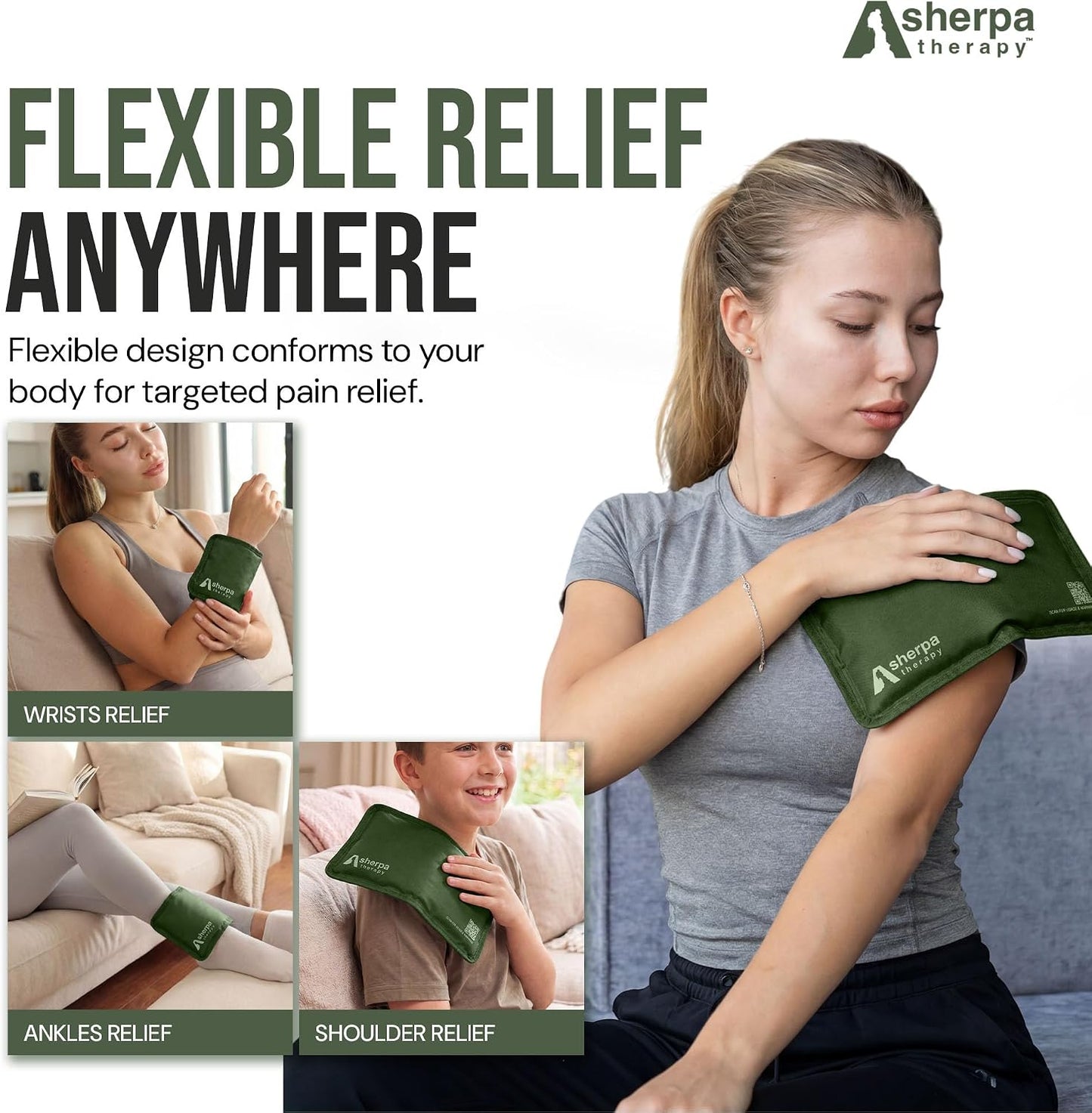 Medium Flexible Gel Ice Packs Reusable - Hot and Cold Soft Ice Packs for Injuries Reusable for Ankle, Arm, Foot, Leg, Back Pain Relief - 8" x 12" - Purple