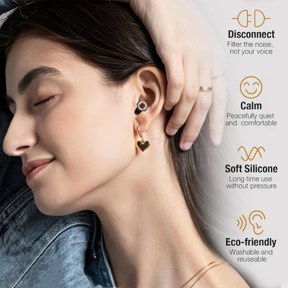 Ear Plugs for Sleeping & Motorcycle Wind Noise, Reusable Noise Cancelling Earplugs with Soft Flexible Silicone for Hearing Protection, Sleep, Concerts & Focus, NRR 28dB, 8 Tips S/M/L/XL