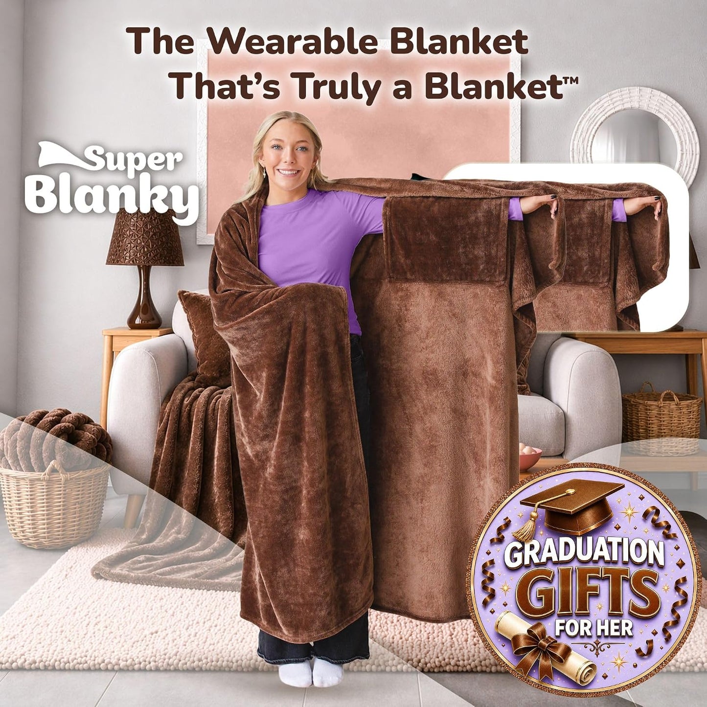 Wearable Blankets for Women & Men, Graduation Day Gift for Her, Cozy Gifts for Women, Wife Birthday Gifts Ideas