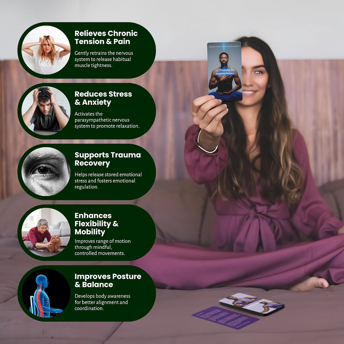Somatic Therapy Cards with 60 Highly Effective Somatic Exercises for Daily Regulation and Stress Relief Evidence Informed Somatic Therapy to Calm the Nervous System and Reconnect with Your Body