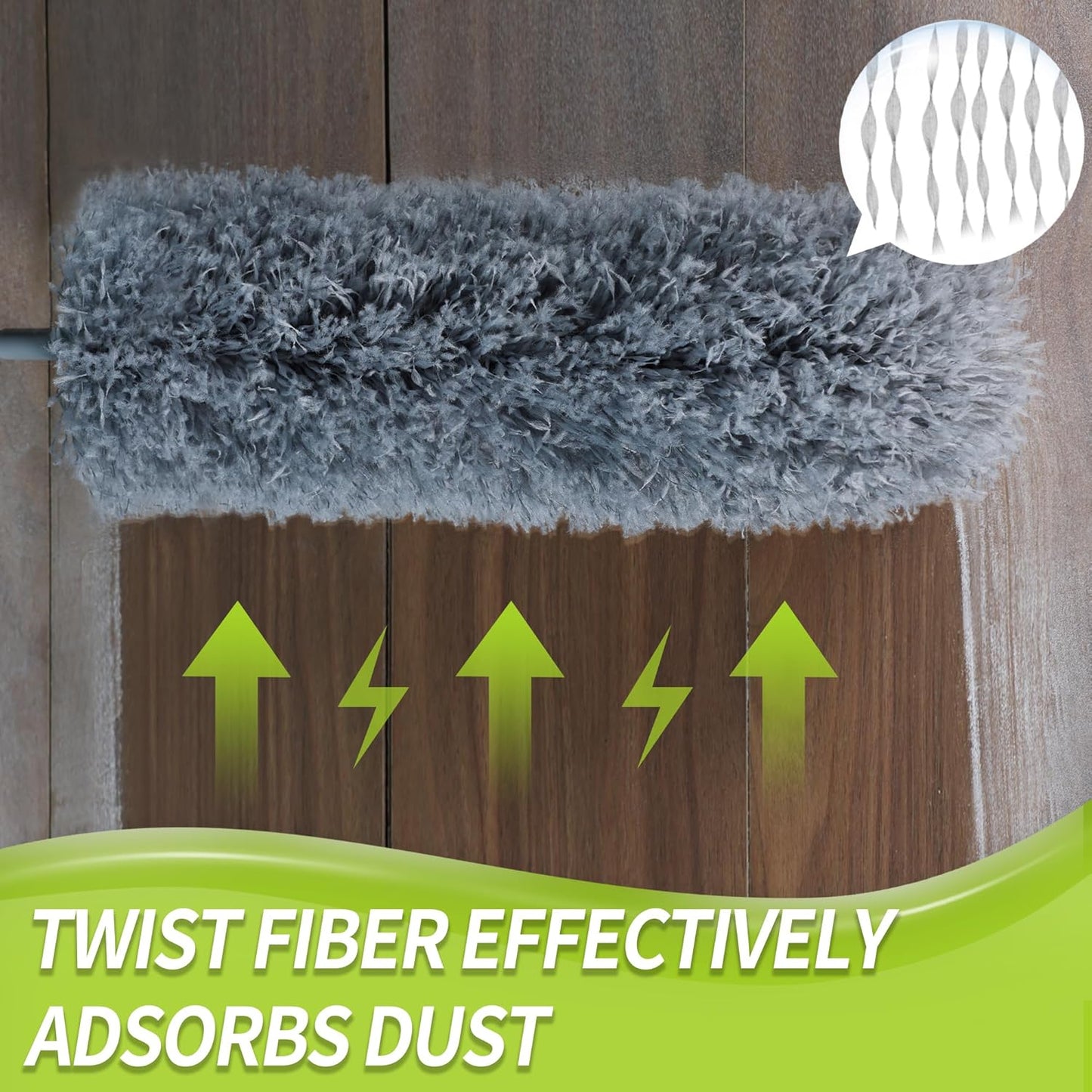 IVYROLL Skinny Duster with Extension Pole for Under Furniture | Under Appliance Cleaning Tool with 3 Microfiber Dusting Cloths, Retractable Flat Duster for Under Refrigerator, Gap